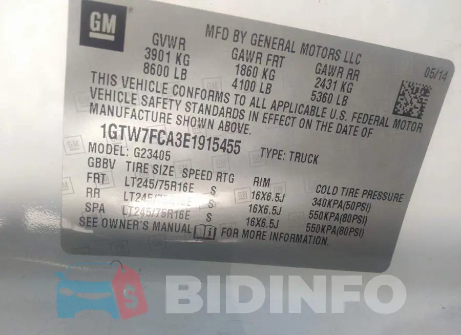 1GTW7FCA3E1915455 Photo# 9