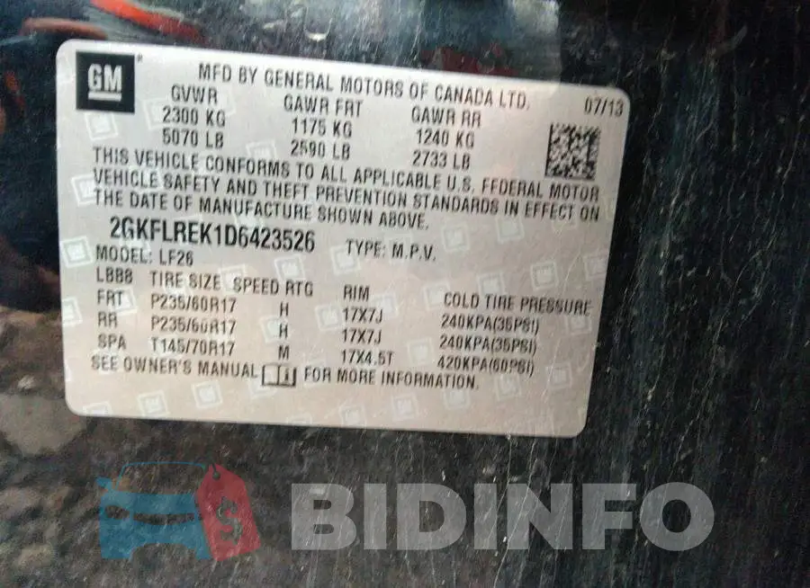 2GKFLREK1D6423526 Photo# 9