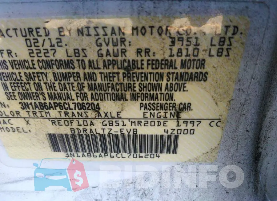 3N1AB6AP6CL706204 Photo# 9