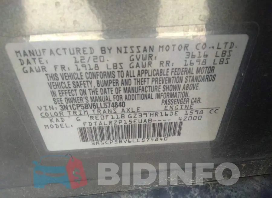 3N1CP5BV6LL574840 Photo# 9