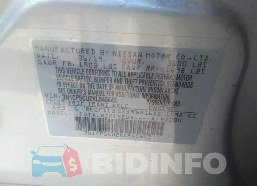 3N1CP5CU2KL545842 Photo# 9