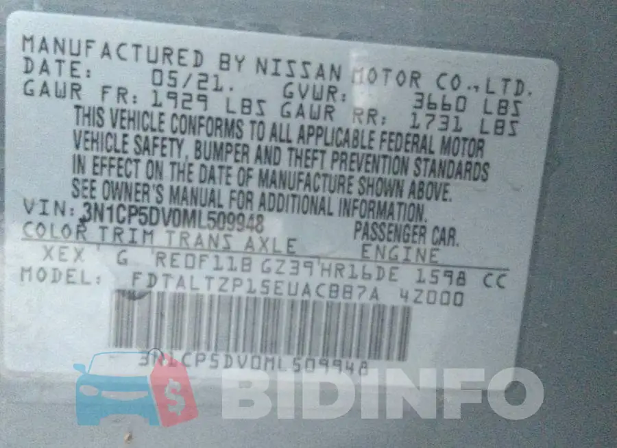 3N1CP5DV0ML509948 Photo# 9