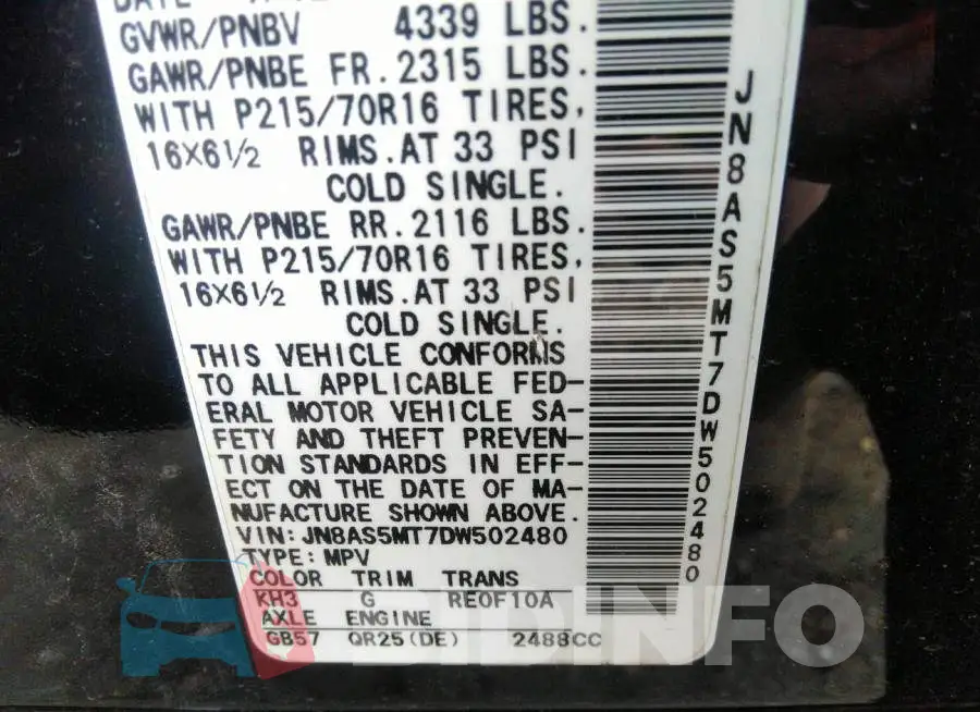 JN8AS5MT7DW502480 Photo# 9