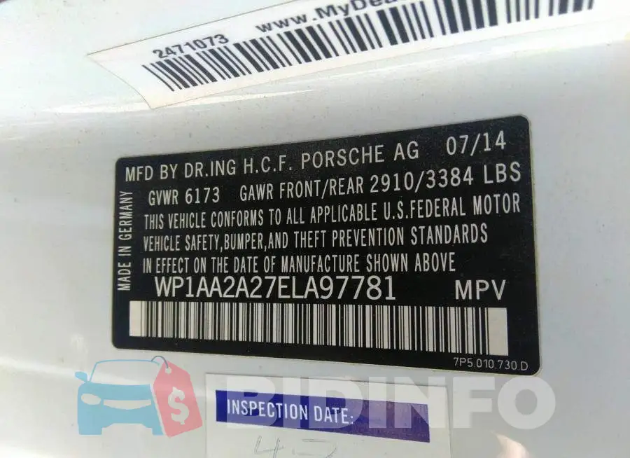 WP1AA2A27ELA97781 Photo# 9