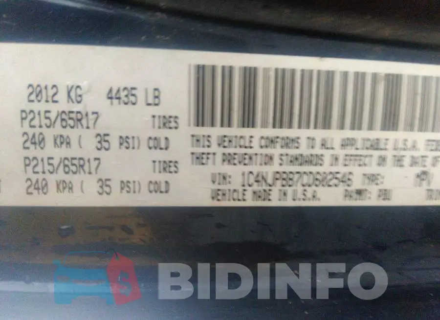 1C4NJPBB7CD602546 Photo# 9