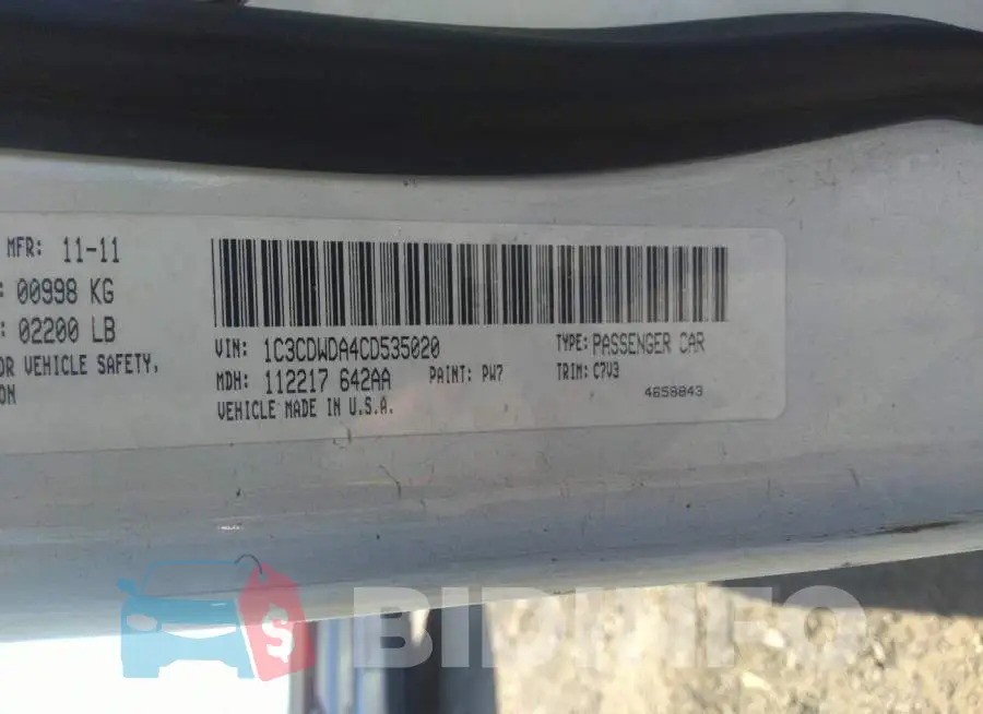 1C3CDWDA4CD535020 Photo# 9