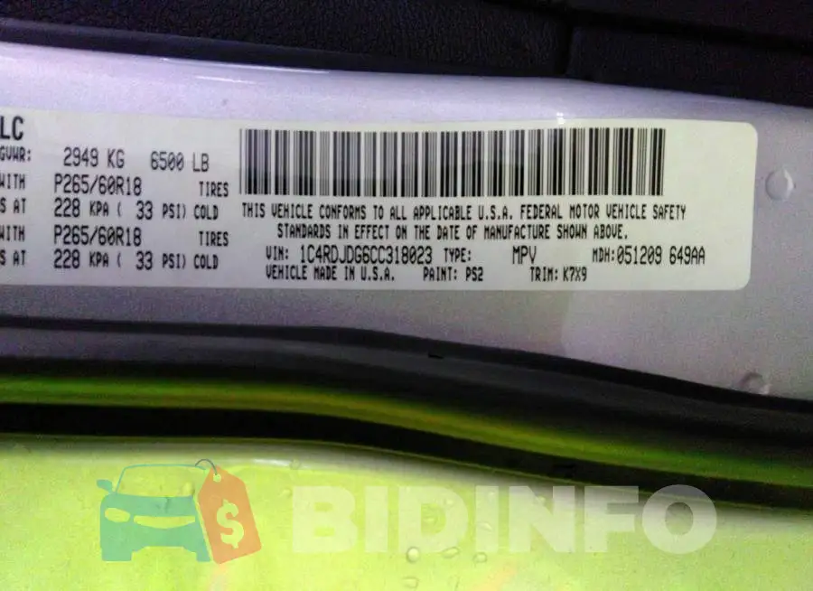 1C4RDJDG6CC318023 Photo# 9