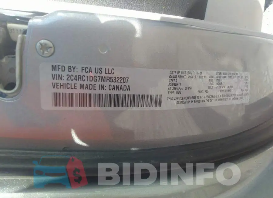 2C4RC1DG7MR532207 Photo# 9