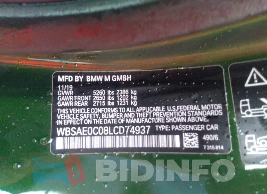 WBSAE0C08LCD74937 Photo# 9