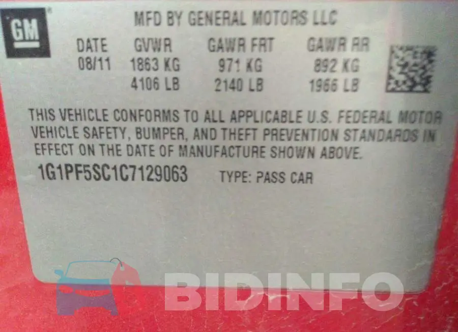 1G1PF5SC1C7129063 Photo# 9