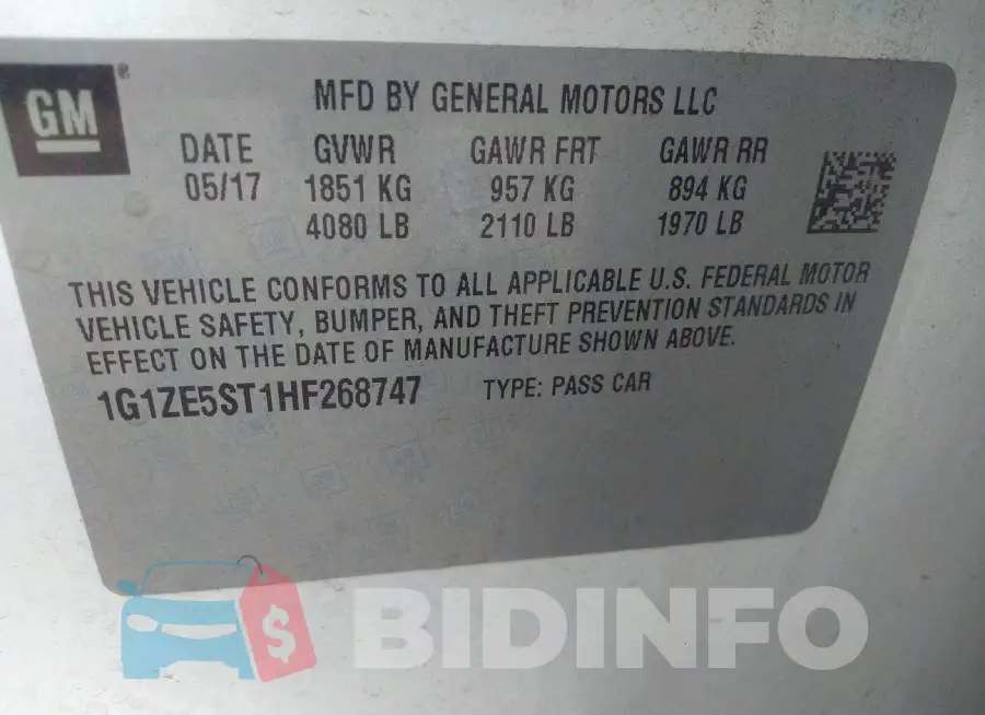 1G1ZE5ST1HF268747 Photo# 9