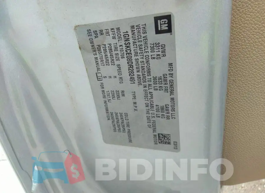 1GNSKCE08DR282491 Photo# 9