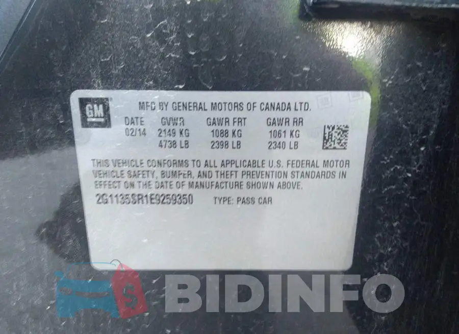 2G1135SR1E9259350 Photo# 9