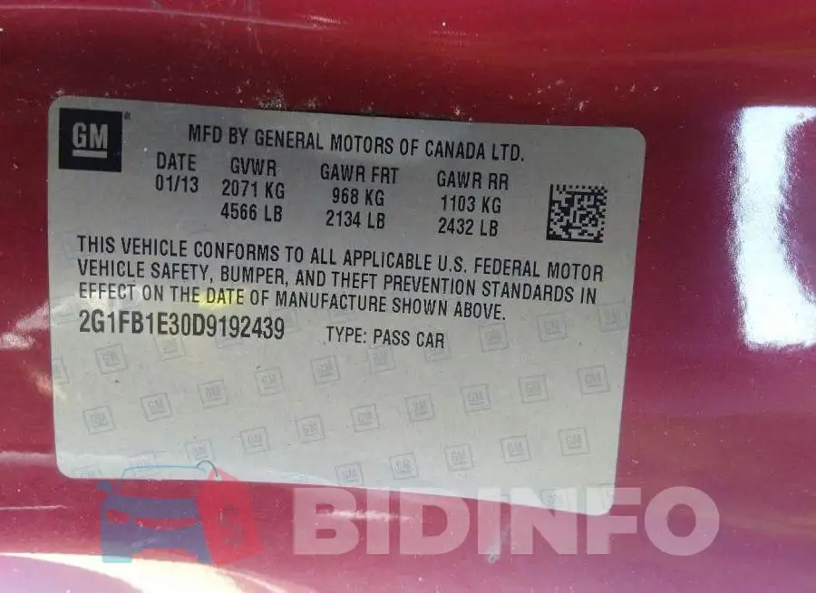 2G1FB1E30D9192439 Photo# 9