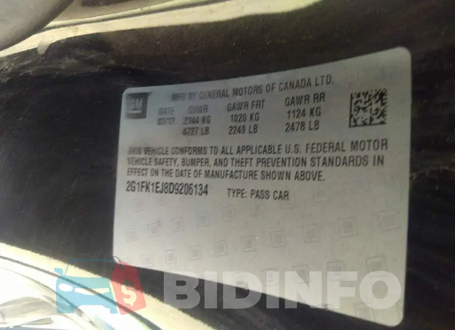 2G1FK1EJ8D9206134 Photo# 9