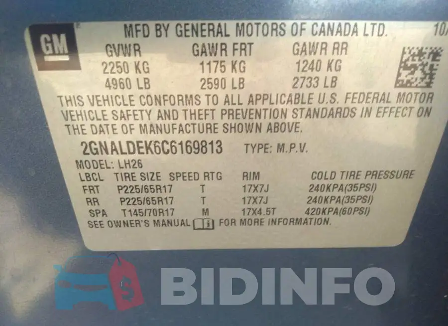 2GNALDEK6C6169813 Photo# 9