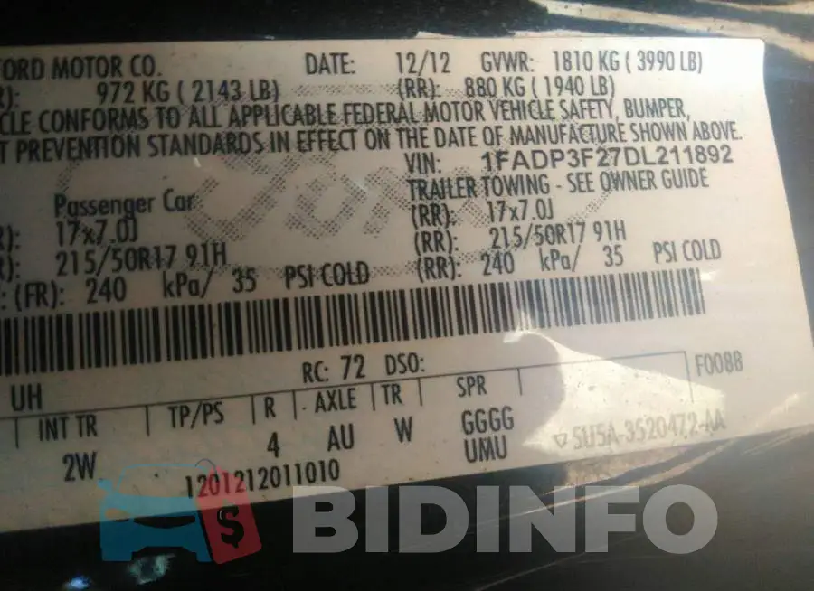 1FADP3F27DL211892 Photo# 9