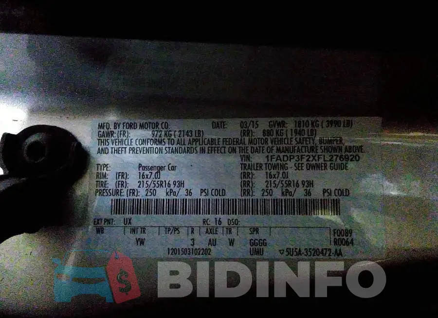 1FADP3F2XFL276920 Photo# 9