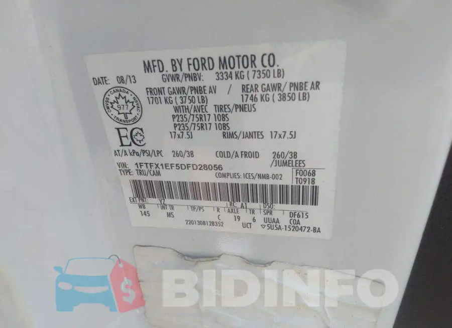 1FTFX1EF5DFD28056 Photo# 9