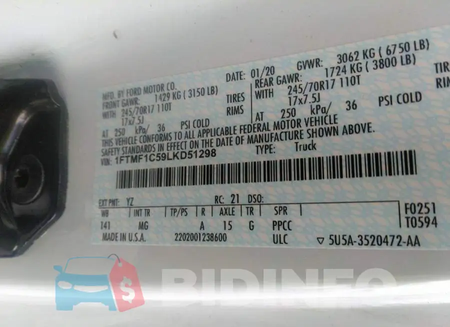 1FTMF1C59LKD51298 Photo# 9