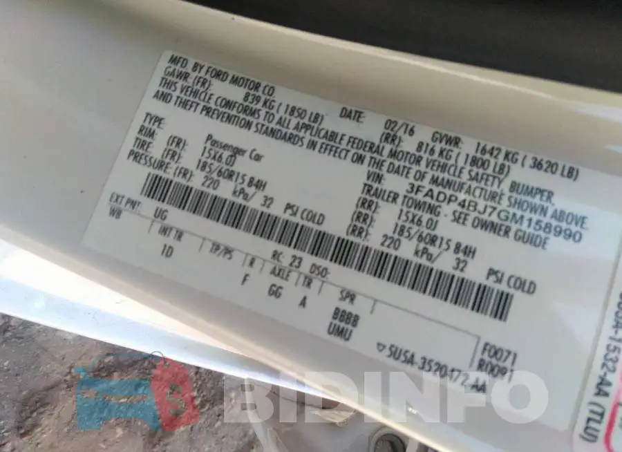 3FADP4BJ7GM158990 Photo# 9