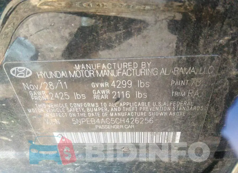 5NPEB4AC5CH426256 Photo# 9