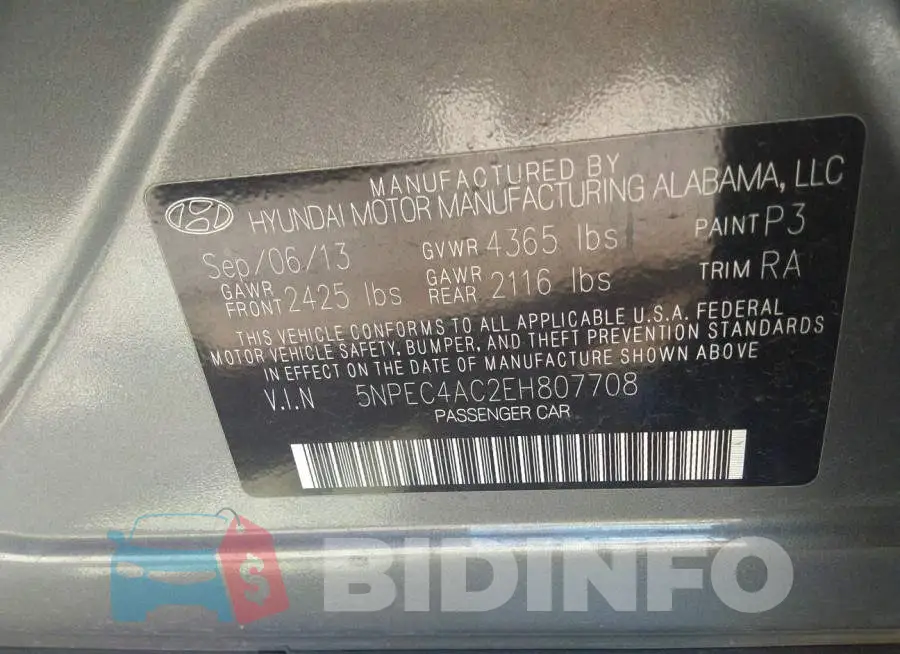 5NPEC4AC2EH807708 Photo# 9