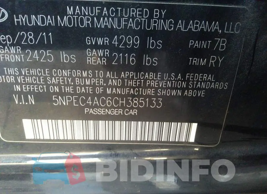5NPEC4AC6CH385133 Photo# 9