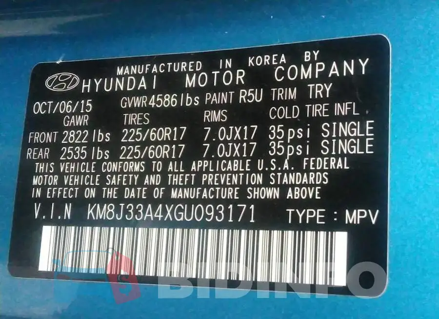 KM8J33A4XGU093171 Photo# 9