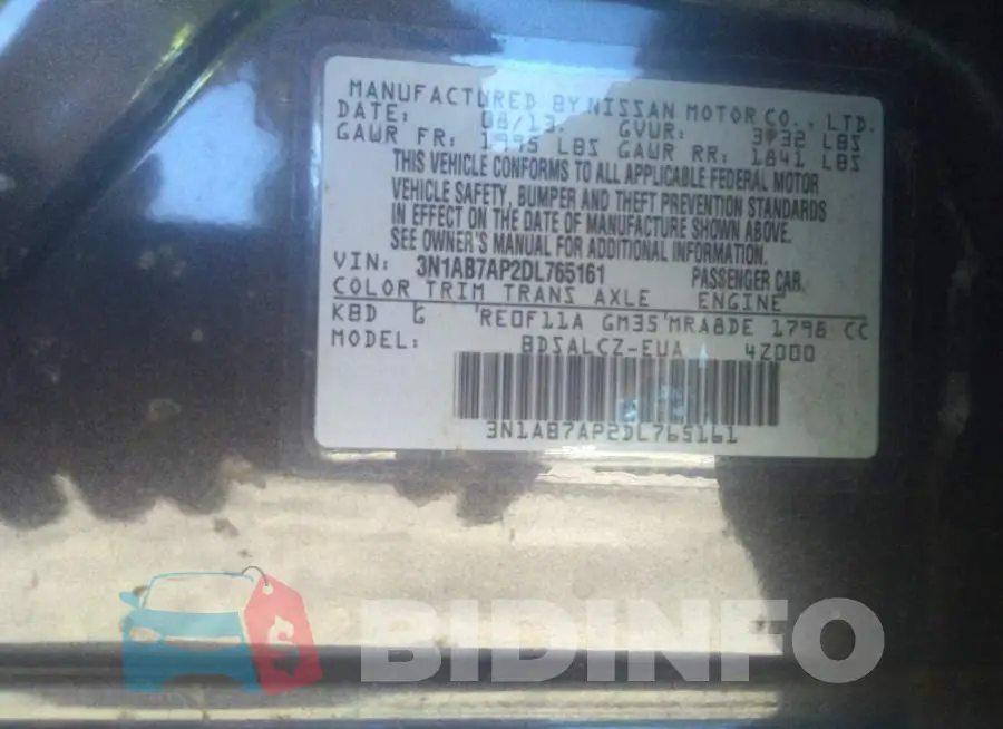3N1AB7AP2DL765161 Photo# 9