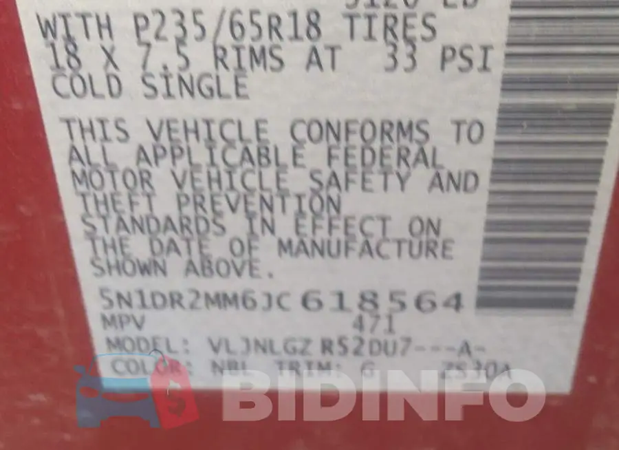 5N1DR2MM6JC618564 Photo# 9