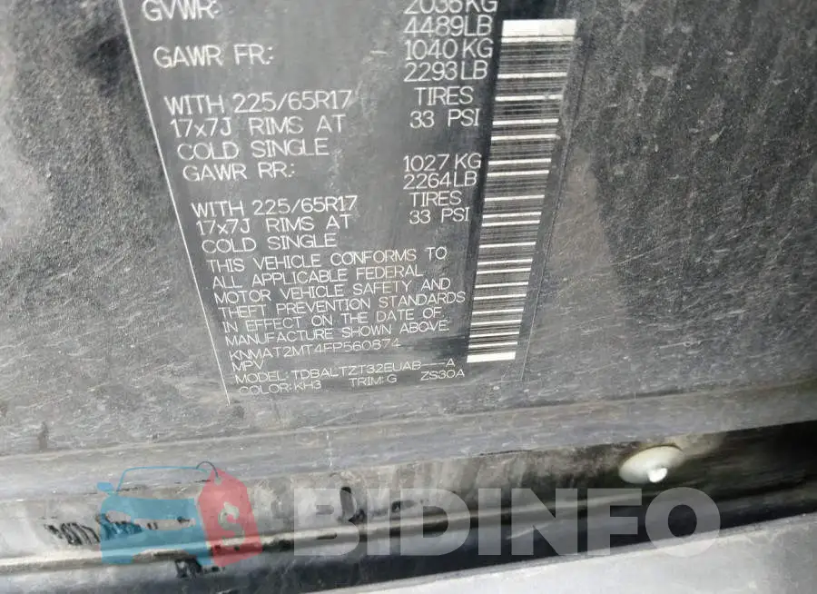 KNMAT2MT4FP560874 Photo# 9