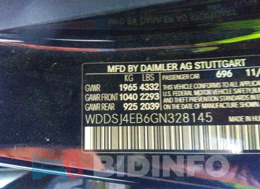 WDDSJ4EB6GN328145 Photo# 9