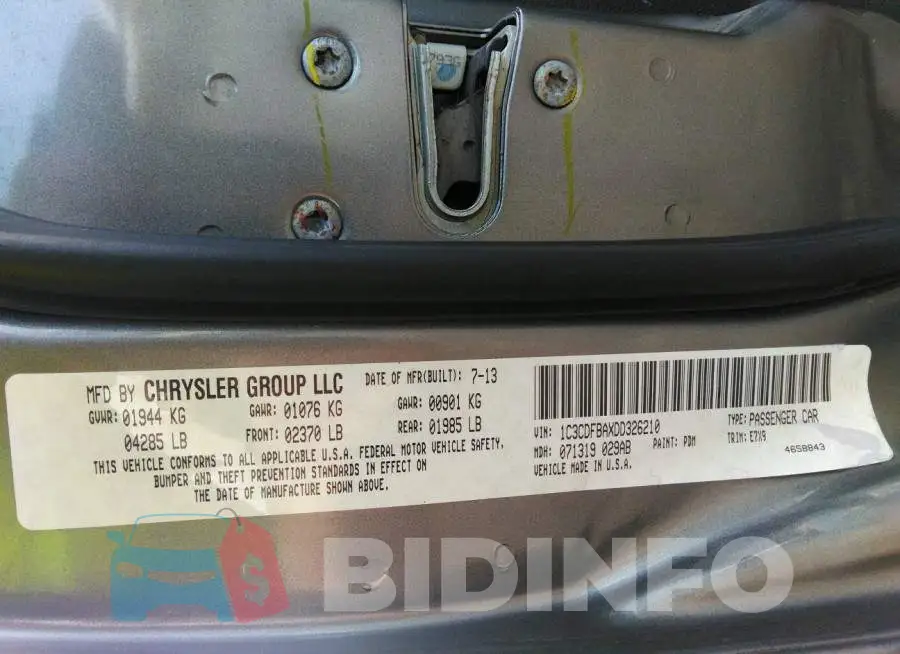 1C3CDFBAXDD326210 Photo# 9