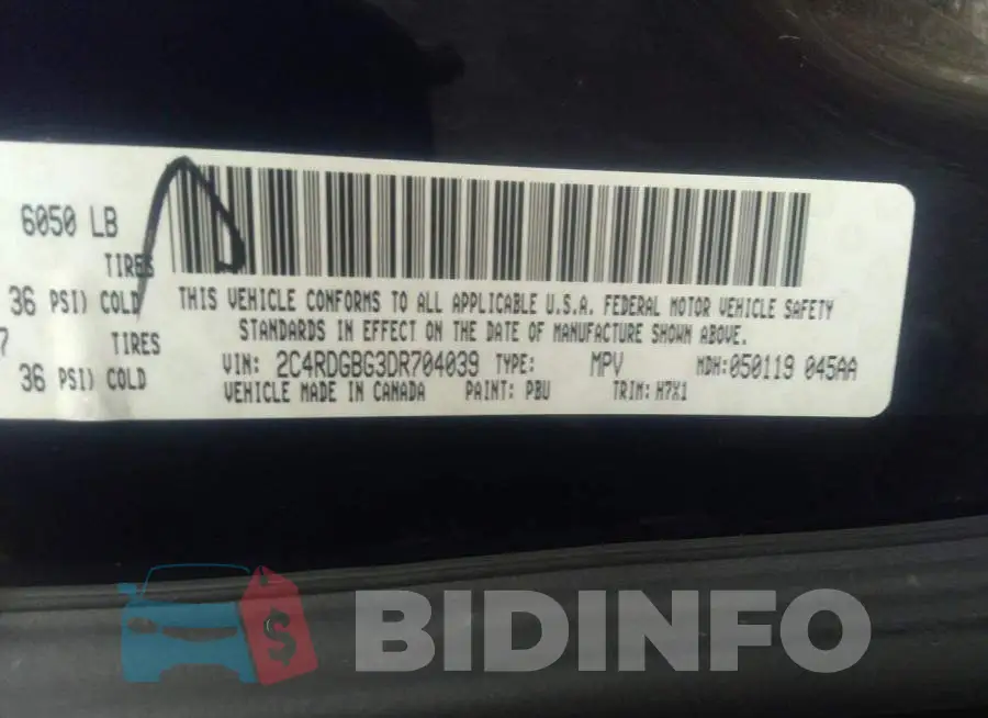 2C4RDGBG3DR704039 Photo# 9