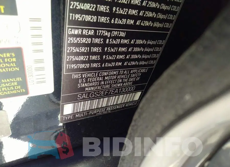 SALGS2EF7EA130000 Photo# 9