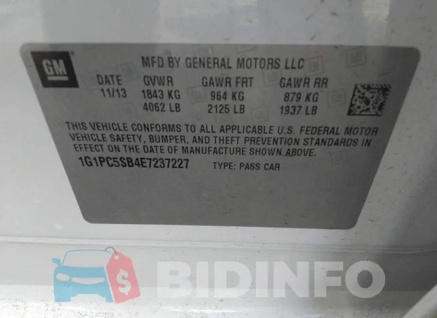 1G1PC5SB4E7237227 Photo# 9