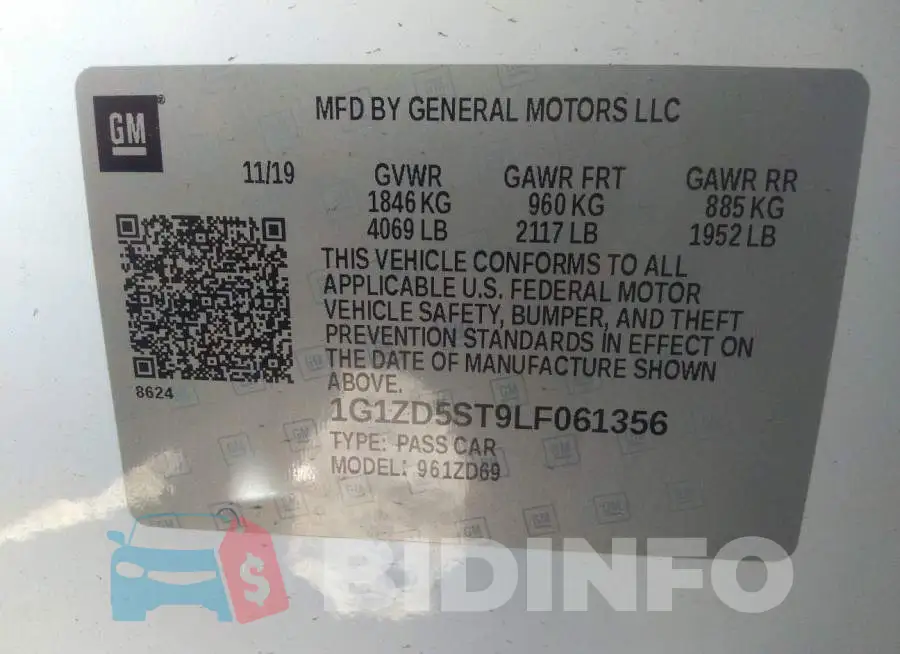 1G1ZD5ST9LF061356 Photo# 9