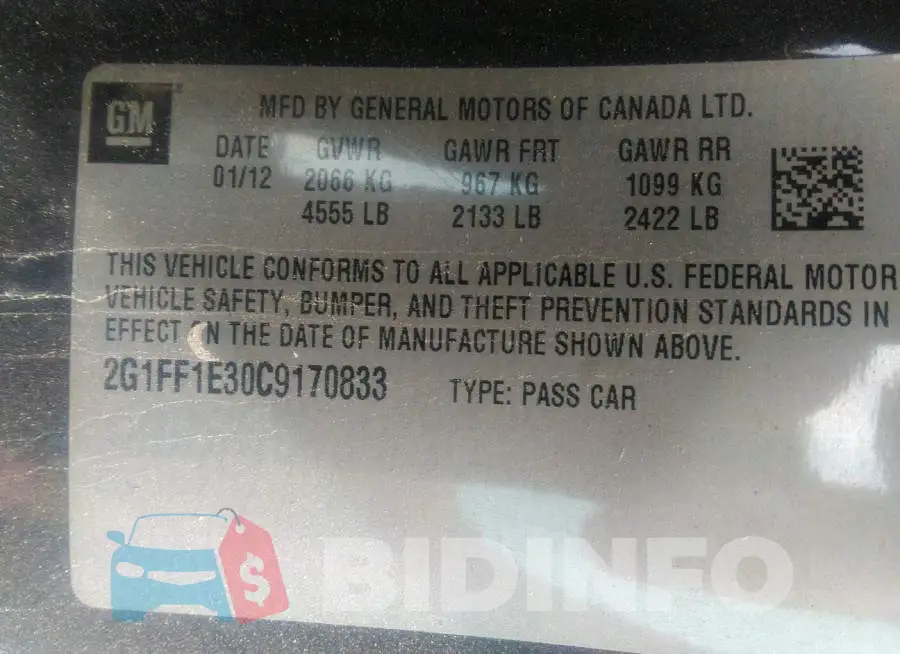 2G1FF1E30C9170833 Photo# 9