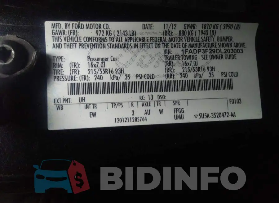 1FADP3F29DL203003 Photo# 9