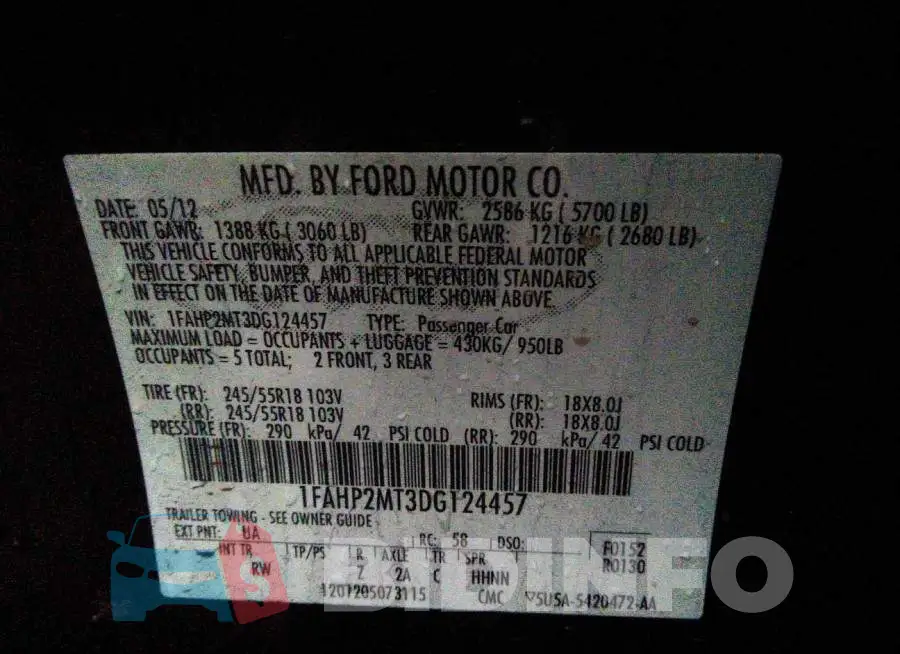 1FAHP2MT3DG124457 Photo# 9