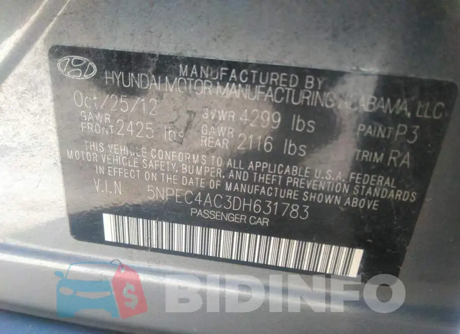 5NPEC4AC3DH631783 Photo# 9
