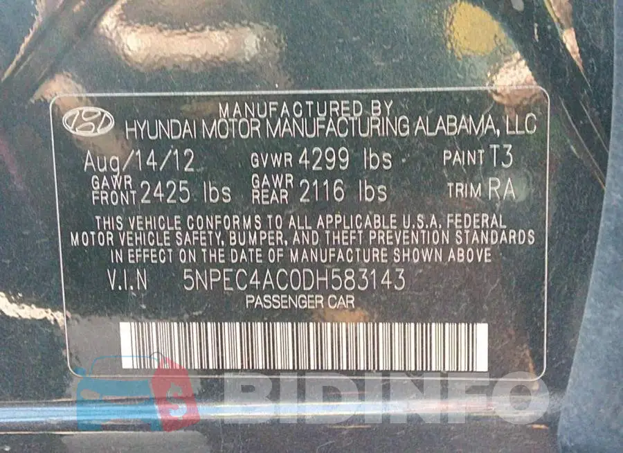 5NPEC4AC0DH583143 Photo# 9