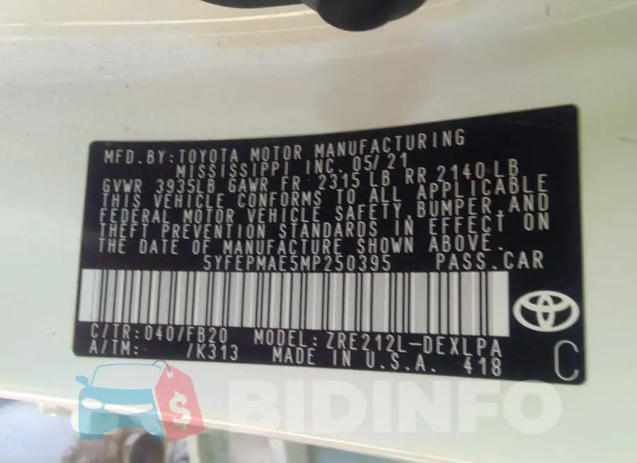 5YFEPMAE5MP250395 Photo# 9