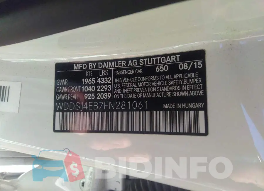 WDDSJ4EB7FN281061 Photo# 9