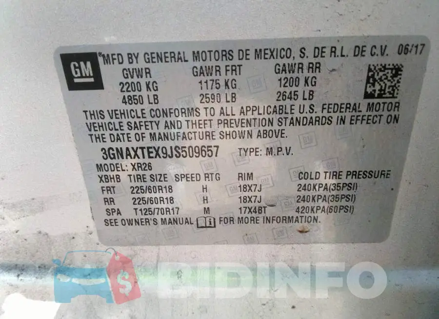 3GNAXTEX9JS509657 Photo# 9