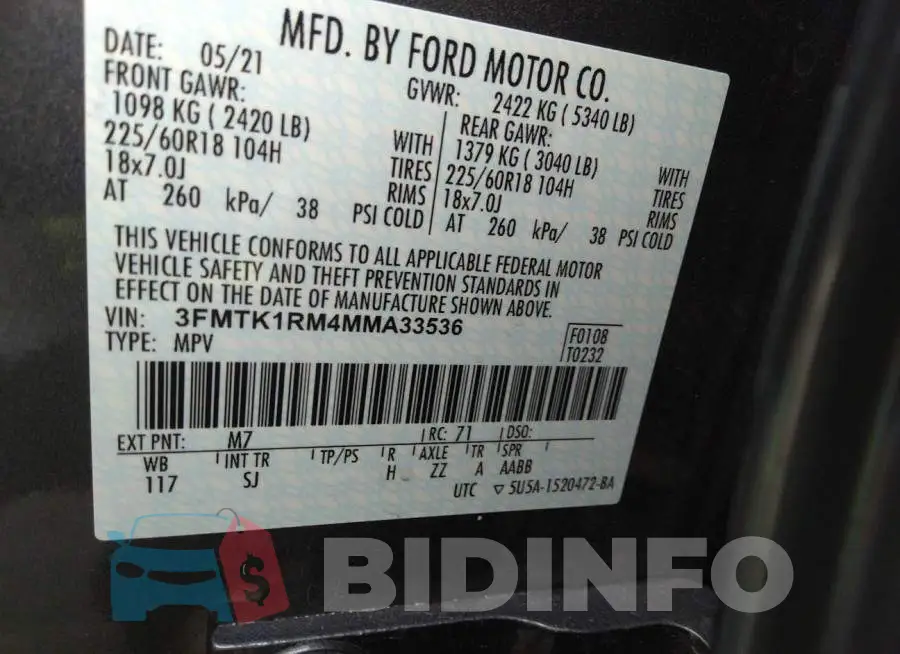 3FMTK1RM4MMA33536 Photo# 9
