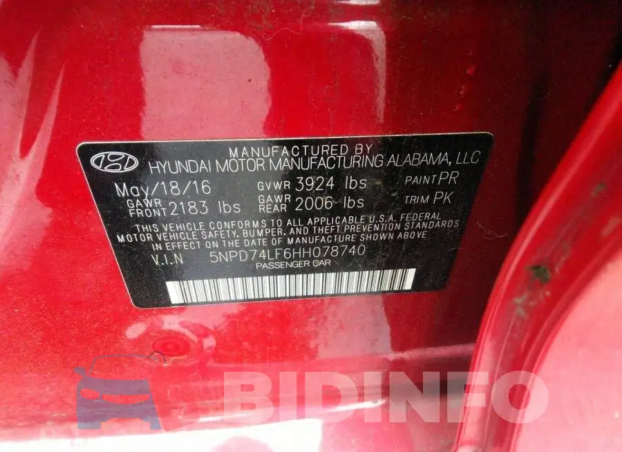 5NPD74LF6HH078740 Photo# 9