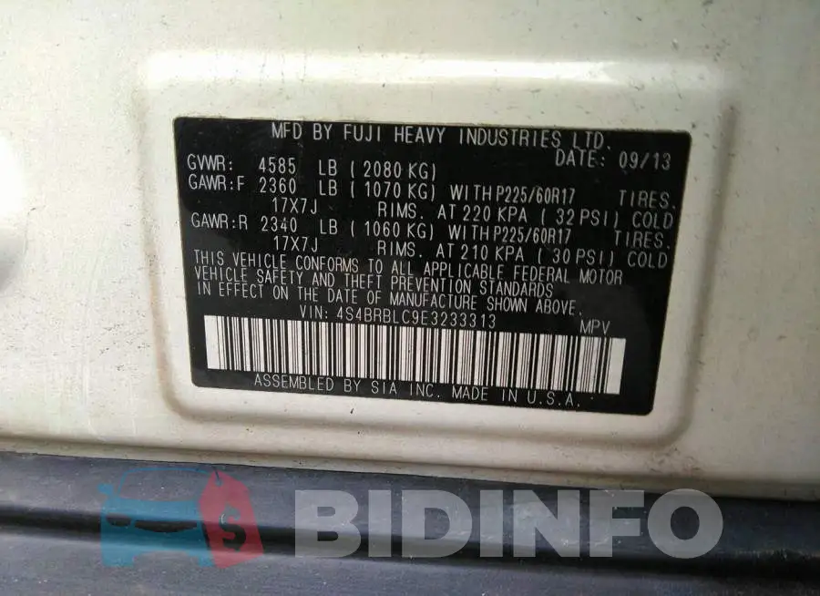 4S4BRBLC9E3233313 Photo# 9