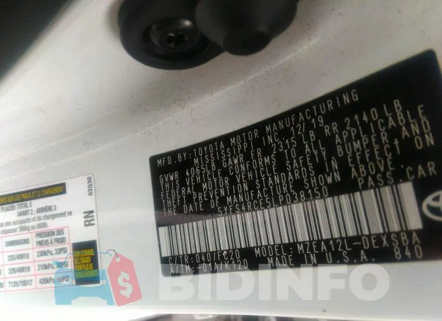 5YFS4RCE5LP038150 Photo# 9